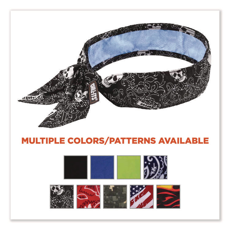 Chill-Its 6700CT Cooling Bandana PVA Tie Headband, One Size Fits Most, Skulls