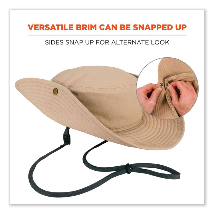 Chill-Its 8936 Lightweight Mesh Paneling Ranger Hat, Cotton/Polyester, Small/Medium, Khaki