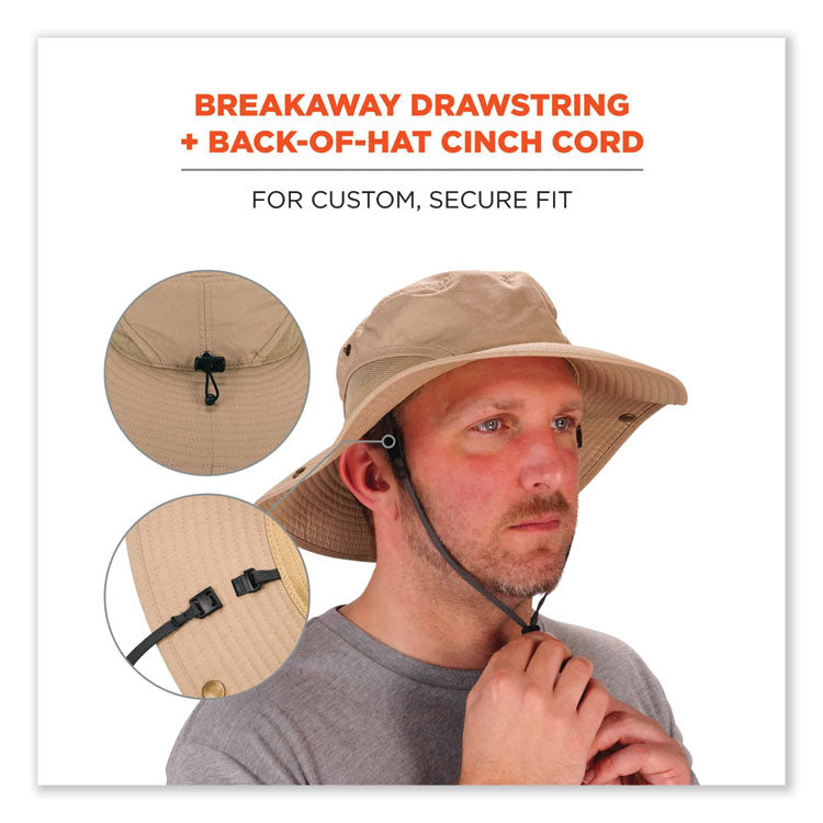 Chill-Its 8936 Lightweight Mesh Paneling Ranger Hat, Cotton/Polyester, Large/X-Large, Khaki