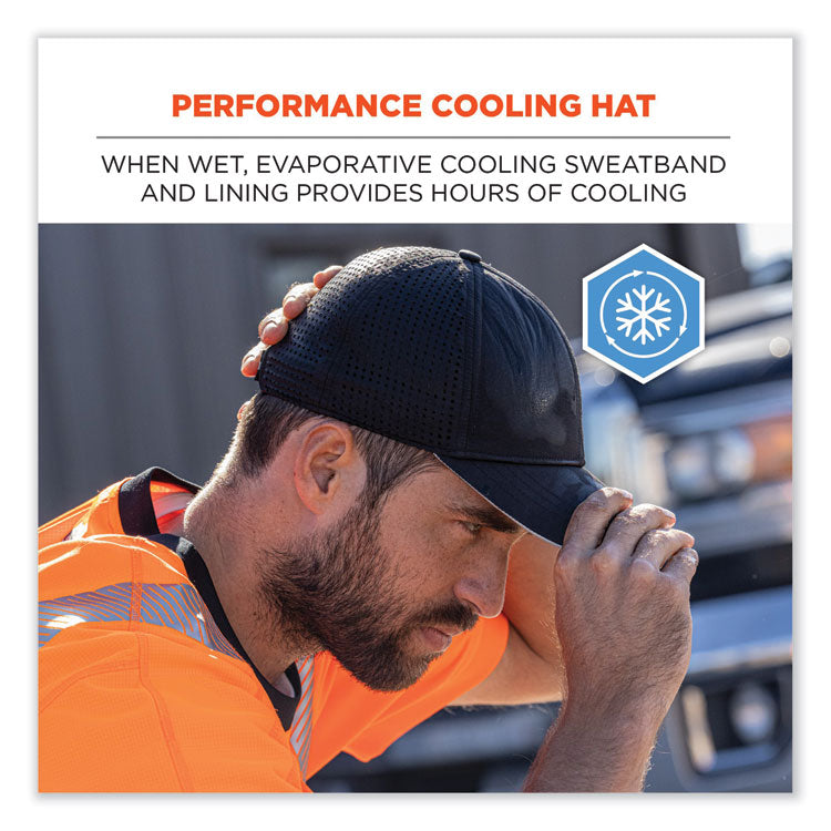 Chill-Its 8937 Performance Cooling Baseball Hat, Nylon/Polyester/Spandex, One Size Fits Most, Black