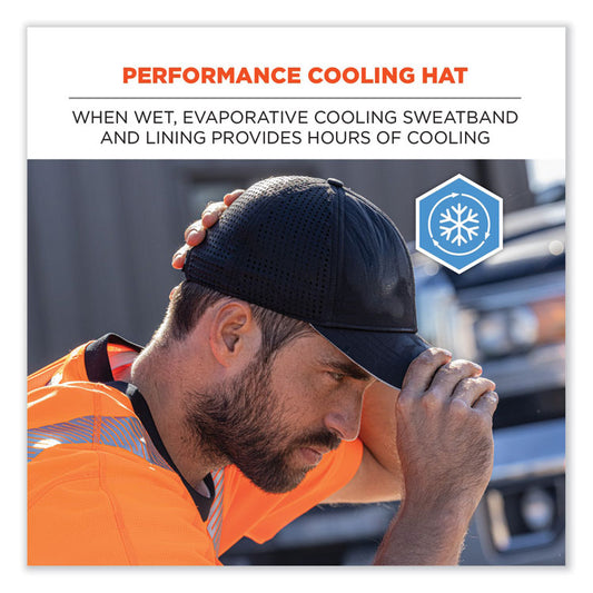 Chill-Its 8937 Performance Cooling Baseball Hat, Nylon/Polyester/Spandex, One Size Fits Most, Black