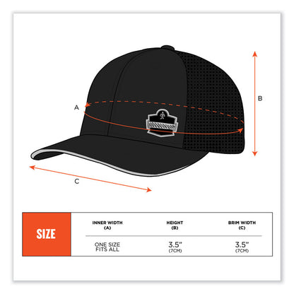 Chill-Its 8937 Performance Cooling Baseball Hat, Nylon/Polyester/Spandex, One Size Fits Most, Black