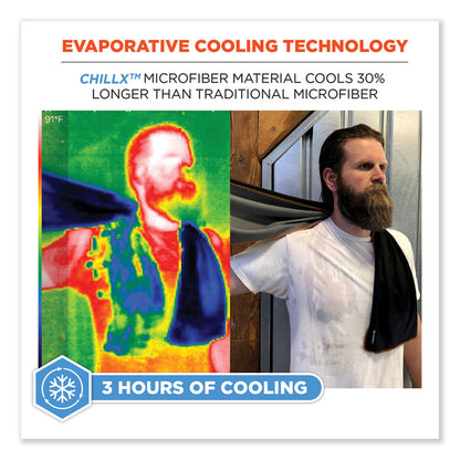 Chill-Its 6602MF Evaporative Microfiber Cooling Towel, 40.9 x 9.8, One Size Fits Most, Microfiber, Blue