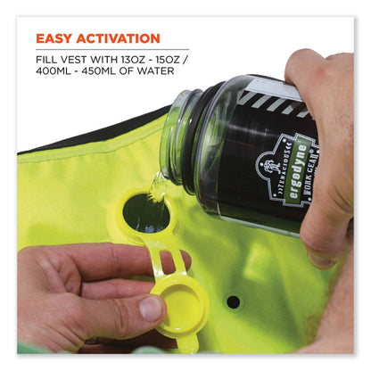 Chill-Its 6685 Premium Dry Evaporative Cooling Vest with Zipper, Nylon, Medium, Lime