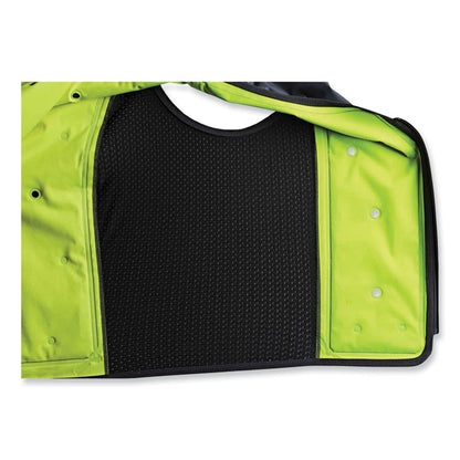 Chill-Its 6685 Premium Dry Evaporative Cooling Vest with Zipper, Nylon, Medium, Lime
