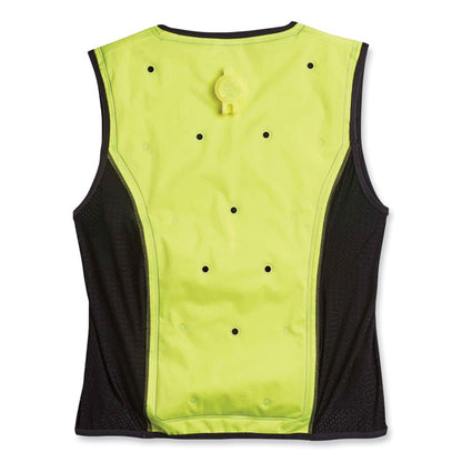 Chill-Its 6685 Premium Dry Evaporative Cooling Vest with Zipper, Nylon, Large, Lime