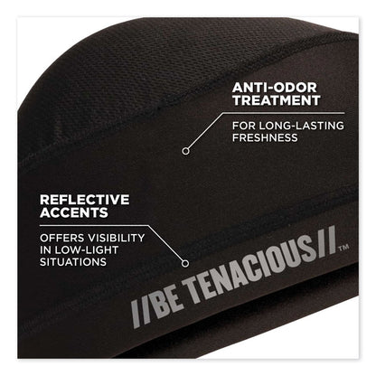 Chill-Its 6632 Performance Knit Cooling Skull Cap, Polyester/Spandex, One Size Fits Most, Black