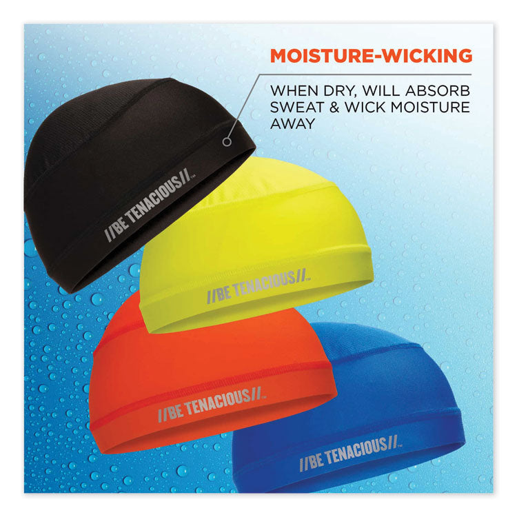 Chill-Its 6632 Performance Knit Cooling Skull Cap, Polyester/Spandex, One Size Fits Most, Orange