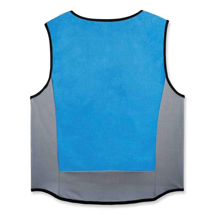 Chill-Its 6667 Wet Evaporative PVA Cooling Vest with Zipper, PVA, Medium, Blue