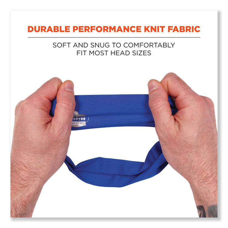 Chill-Its 6634 Performance Knit Cooling Headband, Polyester/Spandex, One Size Fits Most, Blue