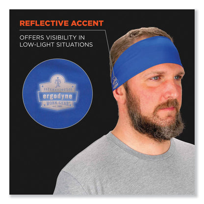 Chill-Its 6634 Performance Knit Cooling Headband, Polyester/Spandex, One Size Fits Most, Blue