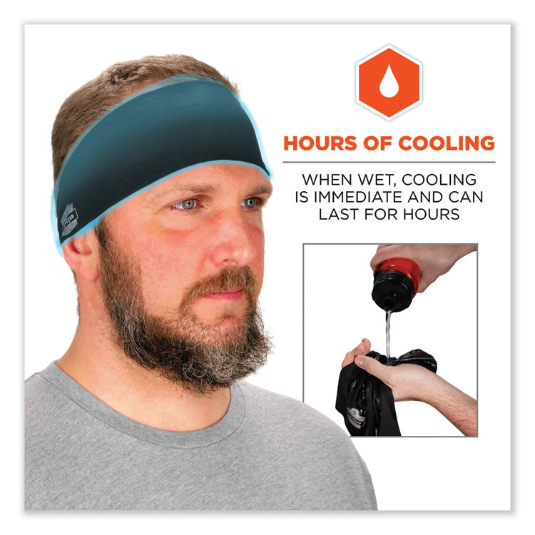 Chill-Its 6634 Performance Knit Cooling Headband, Polyester/Spandex, One Size Fits Most, Black