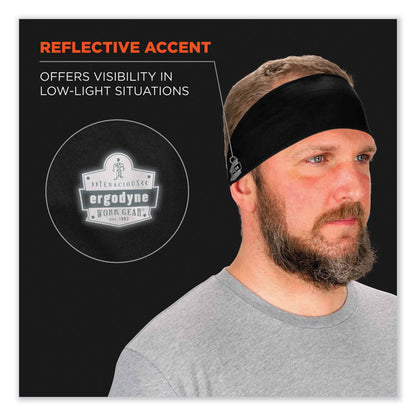 Chill-Its 6634 Performance Knit Cooling Headband, Polyester/Spandex, One Size Fits Most, Black