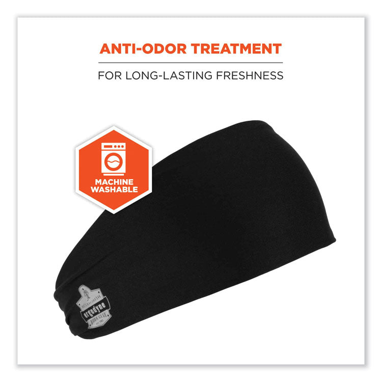 Chill-Its 6634 Performance Knit Cooling Headband, Polyester/Spandex, One Size Fits Most, Black