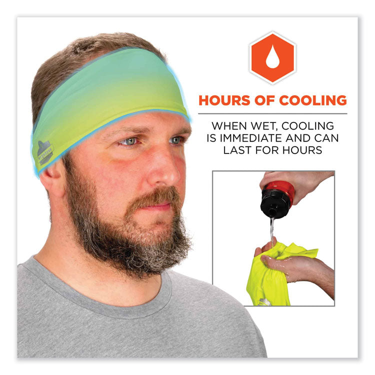 Chill-Its 6634 Performance Knit Cooling Headband, Polyester/Spandex, One Size Fits Most, Lime