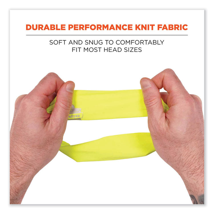 Chill-Its 6634 Performance Knit Cooling Headband, Polyester/Spandex, One Size Fits Most, Lime