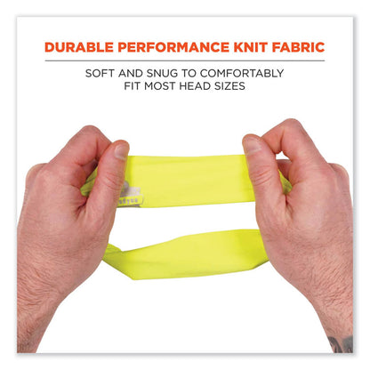 Chill-Its 6634 Performance Knit Cooling Headband, Polyester/Spandex, One Size Fits Most, Lime