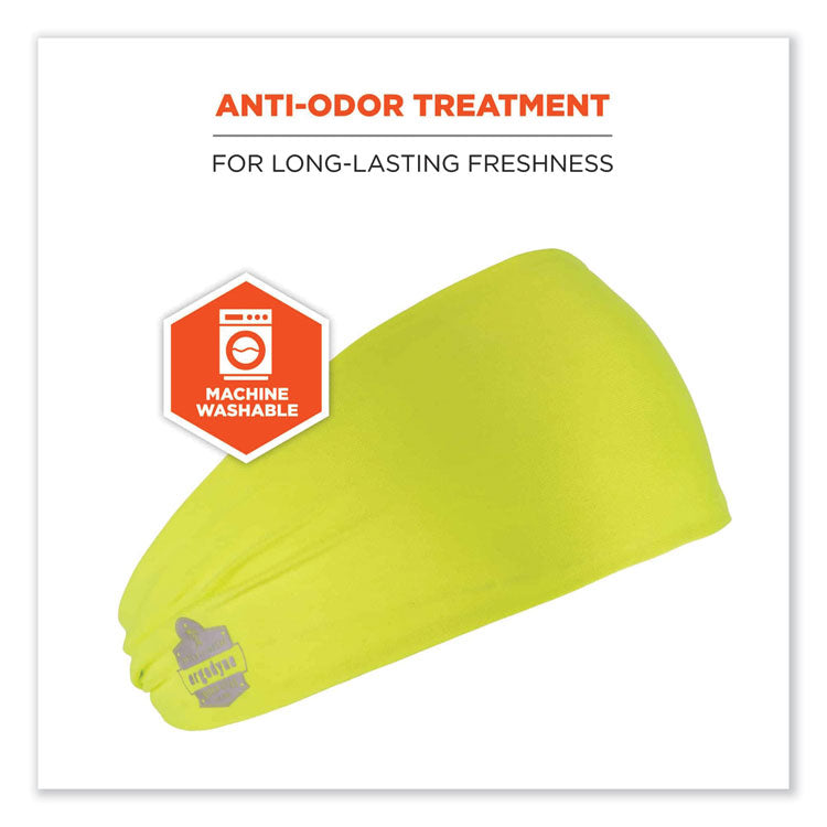 Chill-Its 6634 Performance Knit Cooling Headband, Polyester/Spandex, One Size Fits Most, Lime