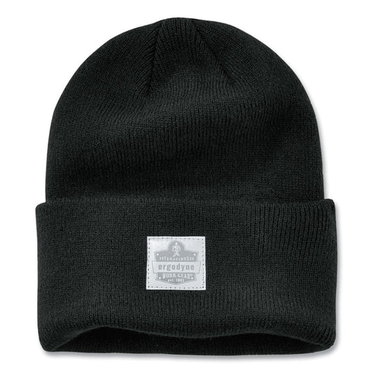 N-Ferno 6806 Cuffed Rib Knit Winter Hat, Acrylic, One Size Fits Most, Black