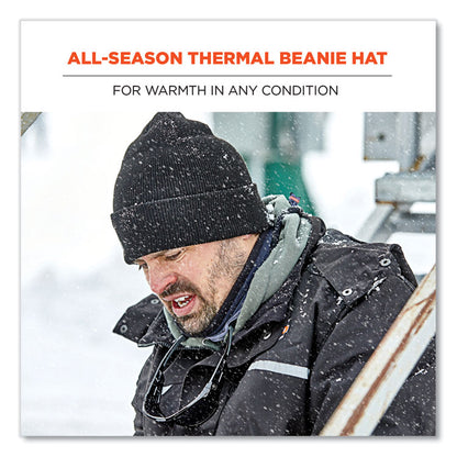 N-Ferno 6806 Cuffed Rib Knit Winter Hat, Acrylic, One Size Fits Most, Black