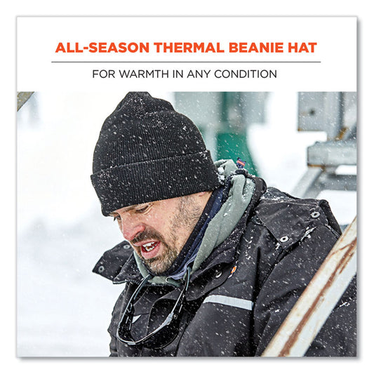 N-Ferno 6806 Cuffed Rib Knit Winter Hat, Acrylic, One Size Fits Most, Black