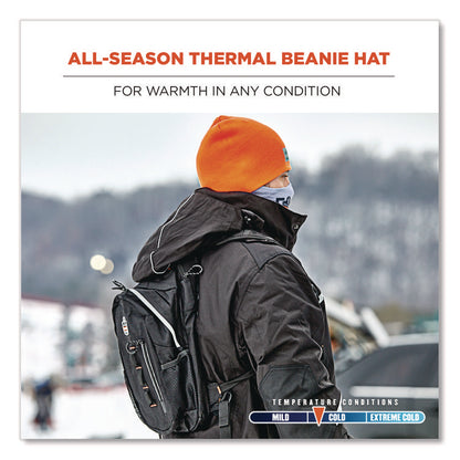 N-Ferno 6812 Rib Knit Beanie, Acrylic, One Size Fits Most, Orange