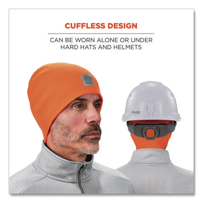 N-Ferno 6812 Rib Knit Beanie, Acrylic, One Size Fits Most, Orange