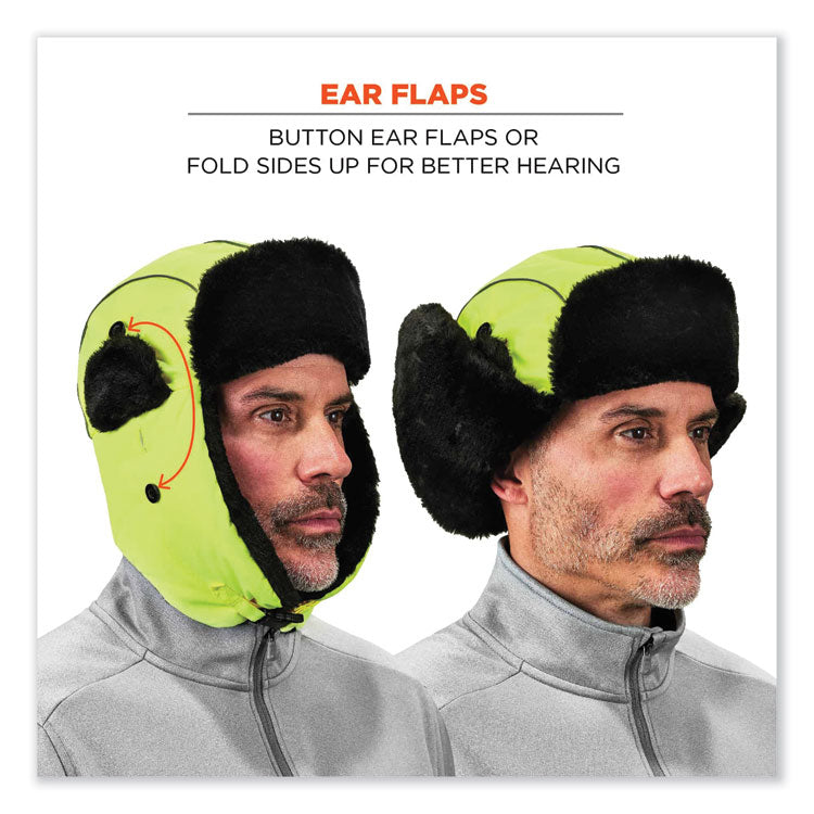 N-Ferno 6802 Classic Trapper Hat, 3M Thinsulate/Nylon, Large/X-Large, Lime