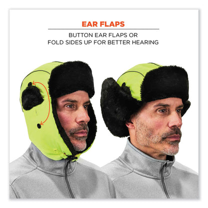 N-Ferno 6802 Classic Trapper Hat, 3M Thinsulate/Nylon, Large/X-Large, Lime