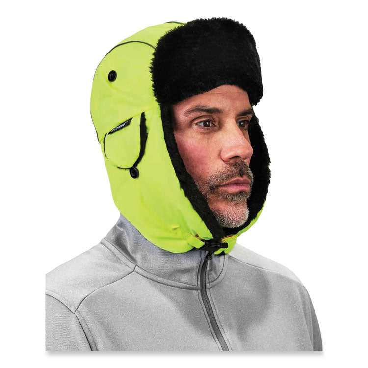 N-Ferno 6802 Classic Trapper Hat, 3M Thinsulate/Nylon, Large/X-Large, Lime