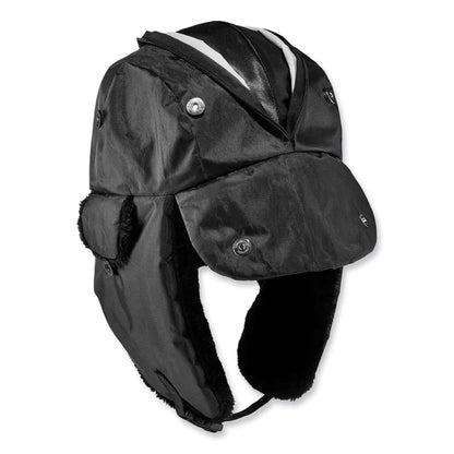 N-Ferno 6802Z Zippered Trapper Hat, 3M Thinsulate/Nylon, Small/Medium, Black