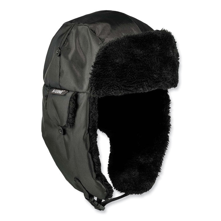 N-Ferno 6802Z Zippered Trapper Hat, 3M Thinsulate/Nylon, Large/X-Large, Black
