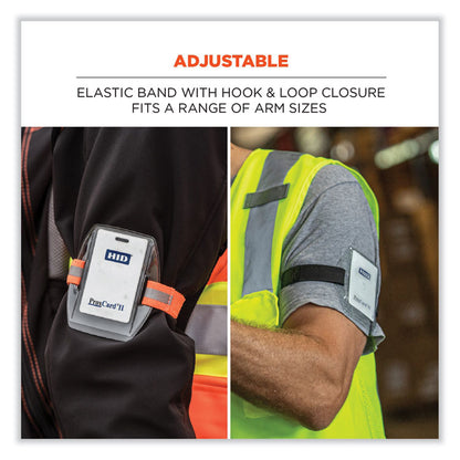 Squids 3386 Arm Band ID Badge Holder, Horizontal, 4 x 2.5, Orange