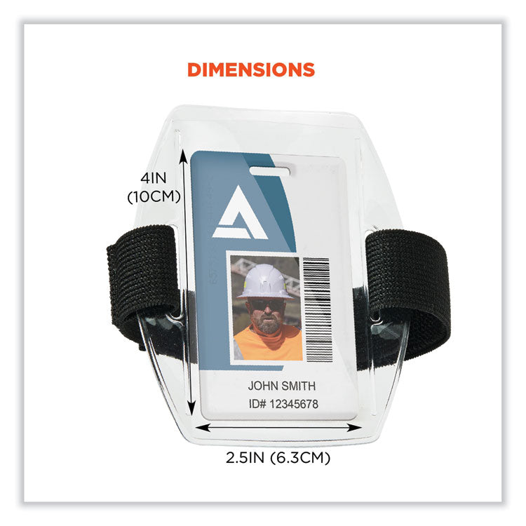 Squids 3386 Arm Band ID Badge Holder, Horizontal, 4 x 2.5, Orange