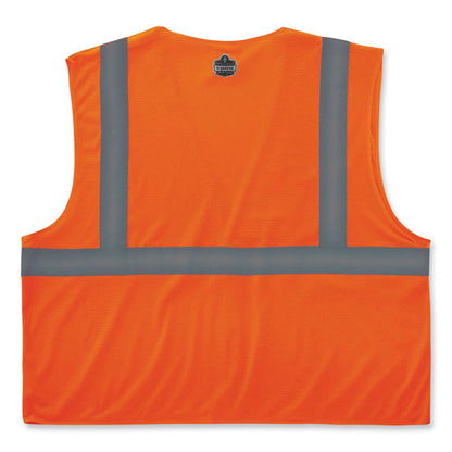 GloWear 8210HL Class 2 Economy Mesh Hook and Loop Vest, Polyester, X-Small, Orange