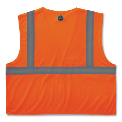 GloWear 8210HL Class 2 Economy Mesh Hook and Loop Vest, Polyester, 4X-Large/5X-Large, Orange