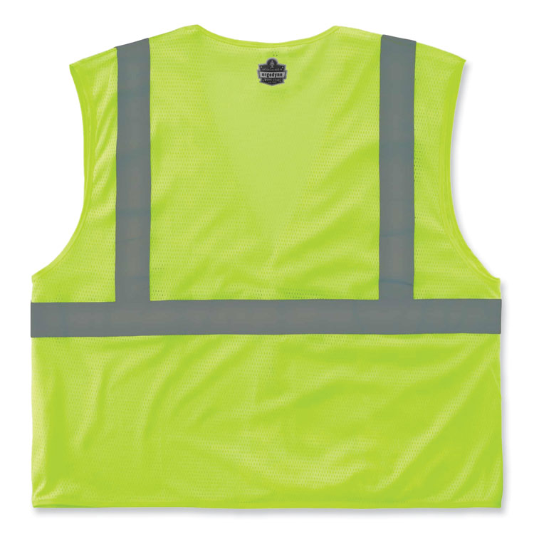 GloWear 8210HL Class 2 Economy Mesh Hook and Loop Vest, Polyester, X-Small, Lime