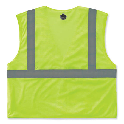 GloWear 8210HL Class 2 Economy Mesh Hook and Loop Vest, Polyester, 4X-Large/5X-Large, Lime