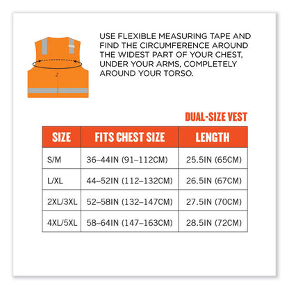 GloWear 8215BA Class 2 Economy Breakaway Mesh Vest, Polyester, X-Small, Orange