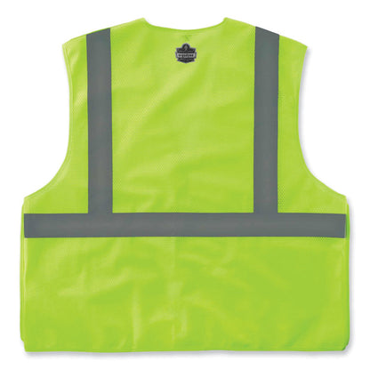 GloWear 8215BA Class 2 Economy Breakaway Mesh Vest, Polyester, X-Small, Lime