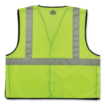 GloWear 8216BA Class 2 Breakaway Mesh ID Holder Vest, Polyester, 2X-Large/3X-Large, Lime