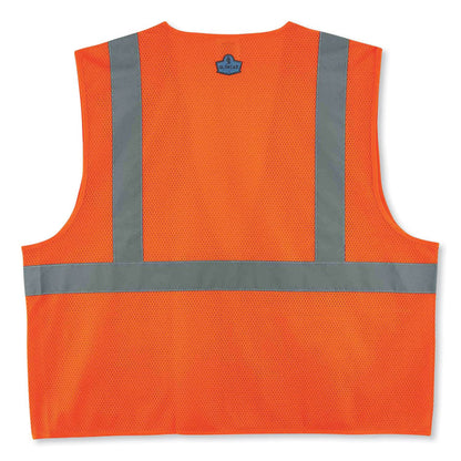 GloWear 8220Z Class 2 Standard Mesh Zipper Vest, Polyester, 2X-Large/3X-Large, Orange