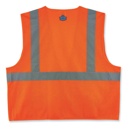 GloWear 8220Z Class 2 Standard Mesh Zipper Vest, Polyester, 4X-Large/5X-Large, Orange