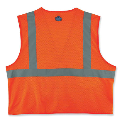 GloWear 8220HL Class 2 Standard Mesh Hook and Loop Vest, Polyester, 4X-Large/5X-Large, Orange
