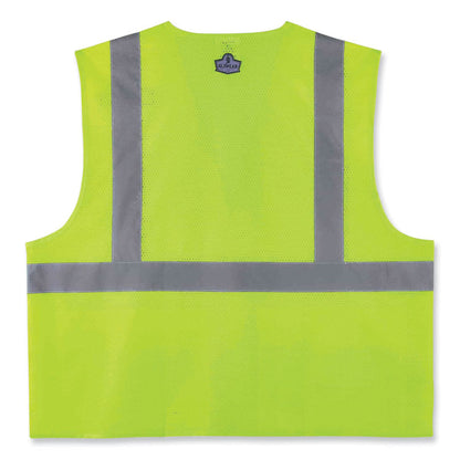 GloWear 8220HL Class 2 Standard Mesh Hook and Loop Vest, Polyester, Small/Medium, Lime