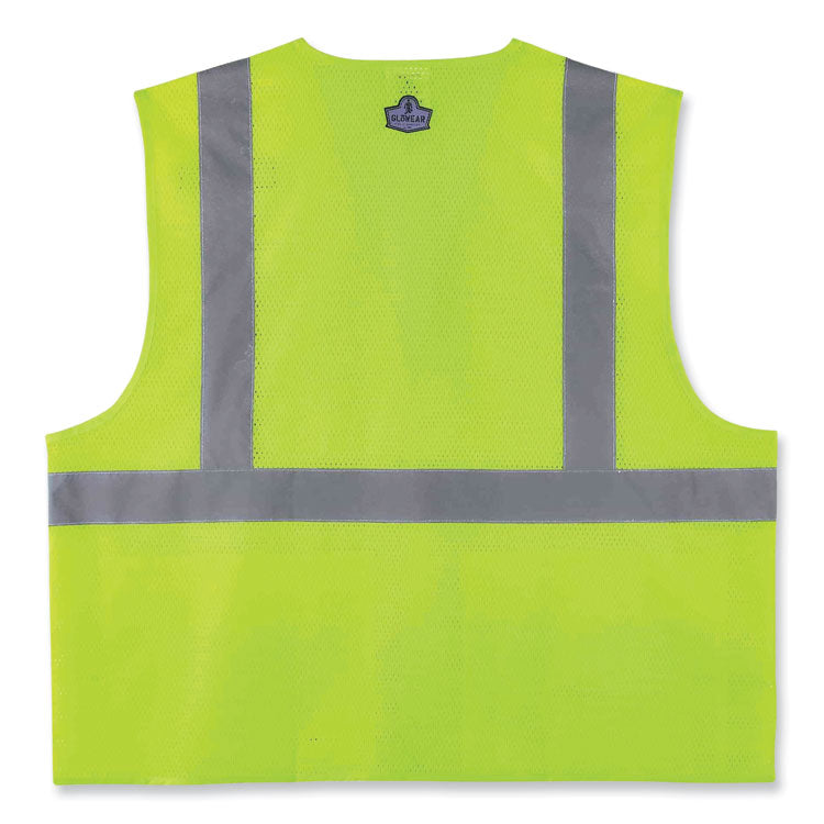 GloWear 8220HL Class 2 Standard Mesh Hook and Loop Vest, Polyester, 2X-Large/3X-Large, Lime