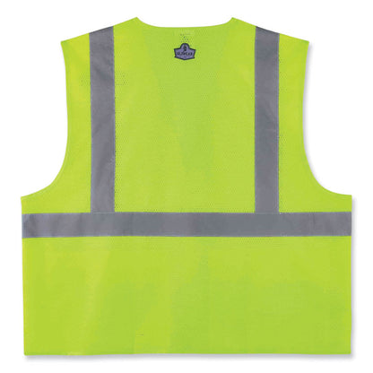 GloWear 8220HL Class 2 Standard Mesh Hook and Loop Vest, Polyester, 2X-Large/3X-Large, Lime