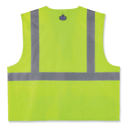 GloWear 8220HL Class 2 Standard Mesh Hook and Loop Vest, Polyester, 4X-Large/5X-Large, Lime
