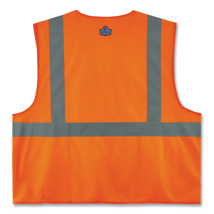 GloWear 8225HL Class 2 Standard Solid Hook and Loop Vest, Polyester, Orange, Small/Medium