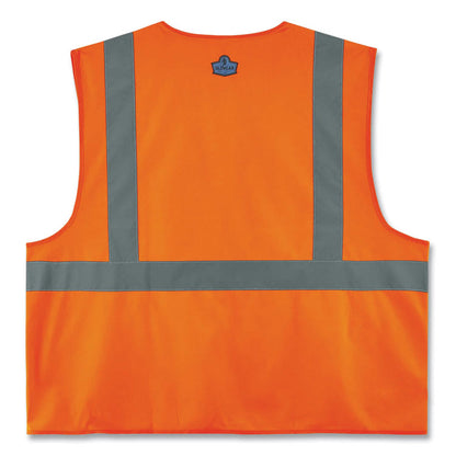 GloWear 8225HL Class 2 Standard Solid Hook and Loop Vest, Polyester, Orange, Large/X-Large